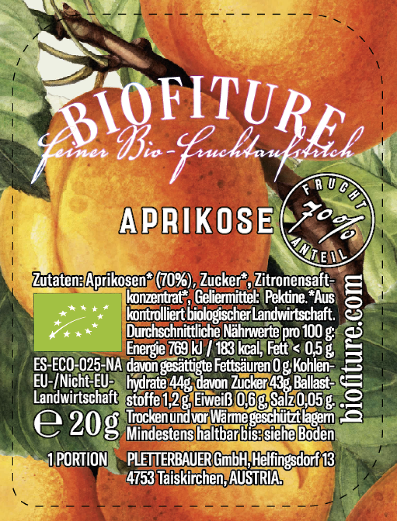 Bio Fruchtaufstrich SORTIMENT Aprikose, 30x20g