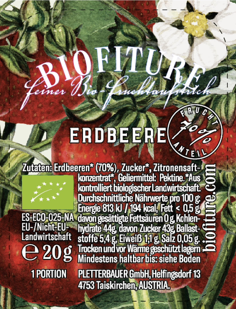 Bio Fruchtaufstrich ERDBEERE  100x20g